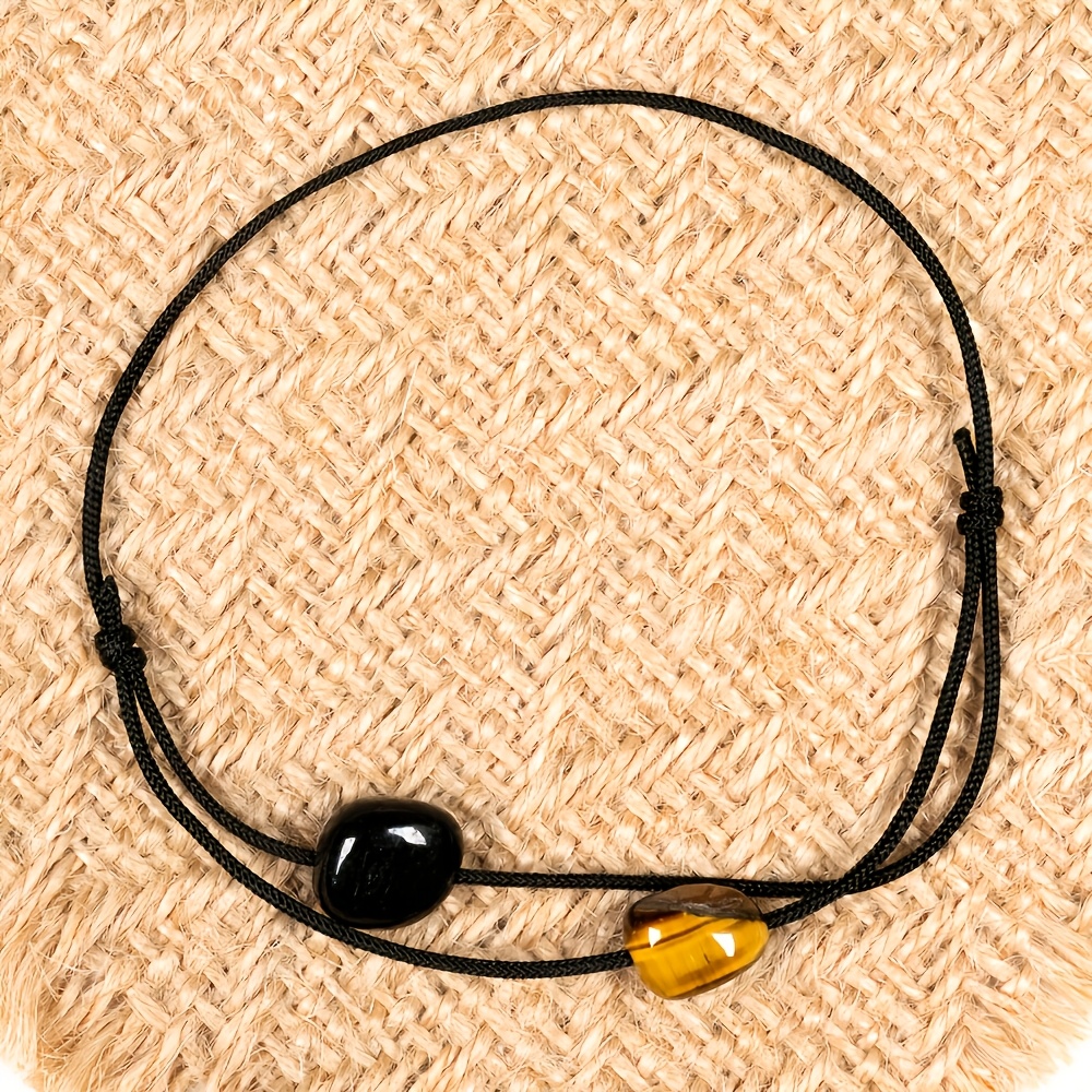 Women's Natural Stone Double Layer Bracelet, Boho Crystal Jewelry